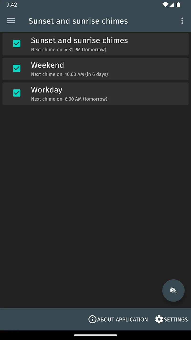 Hourly chime screenshot 1