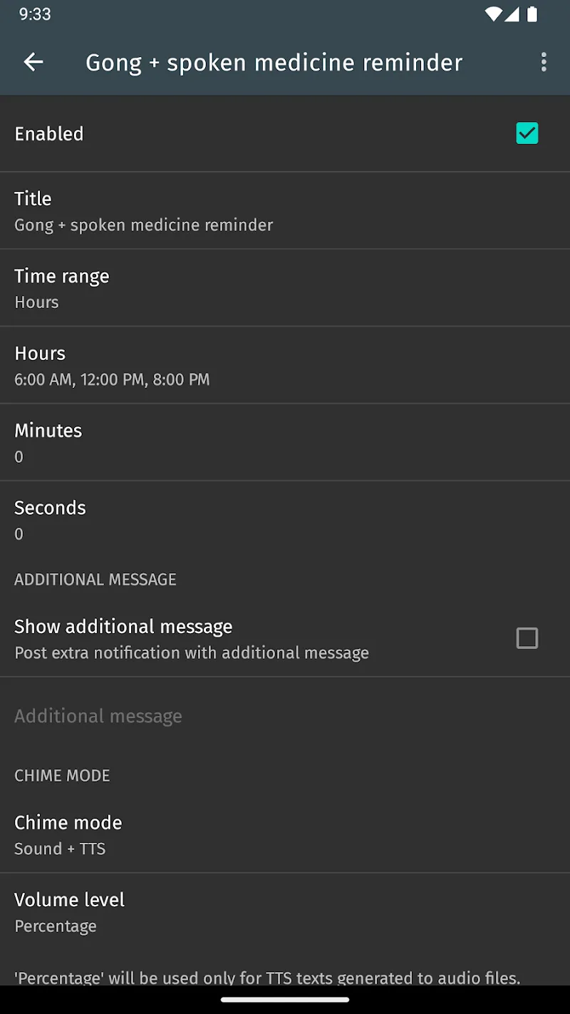 Hourly chime screenshot 1