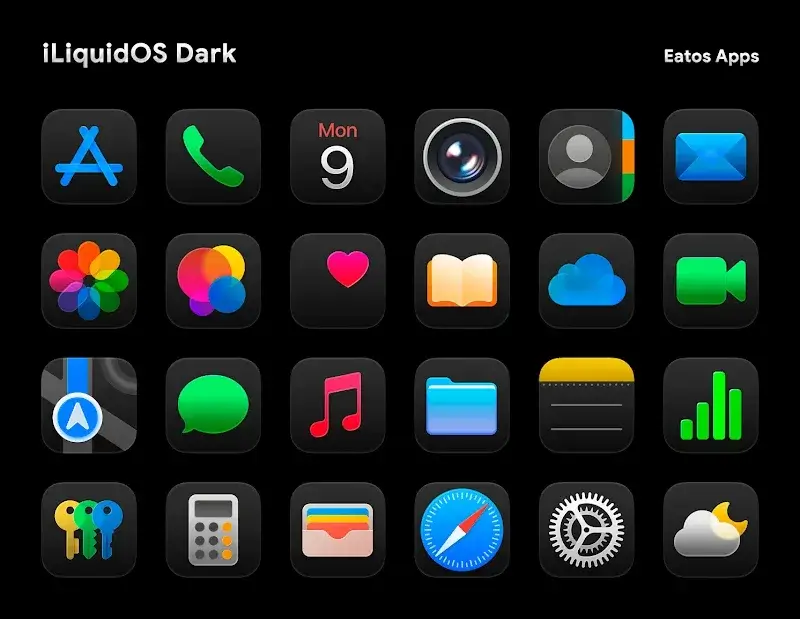 iLiquidDark - Icon Pack (iLiquidOS Dark) screenshot 1