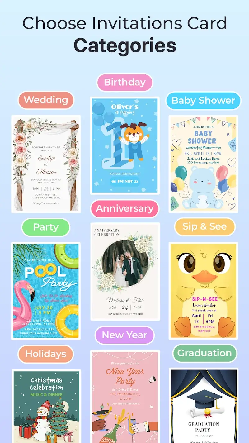 Invitation Maker & Card Design (Invites4U) screenshot 1