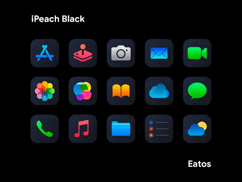 iPeach Black - Icon Pack screenshot 1