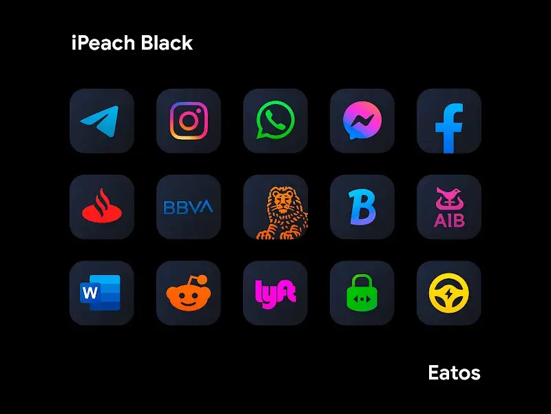iPeach Black - Icon Pack screenshot 1