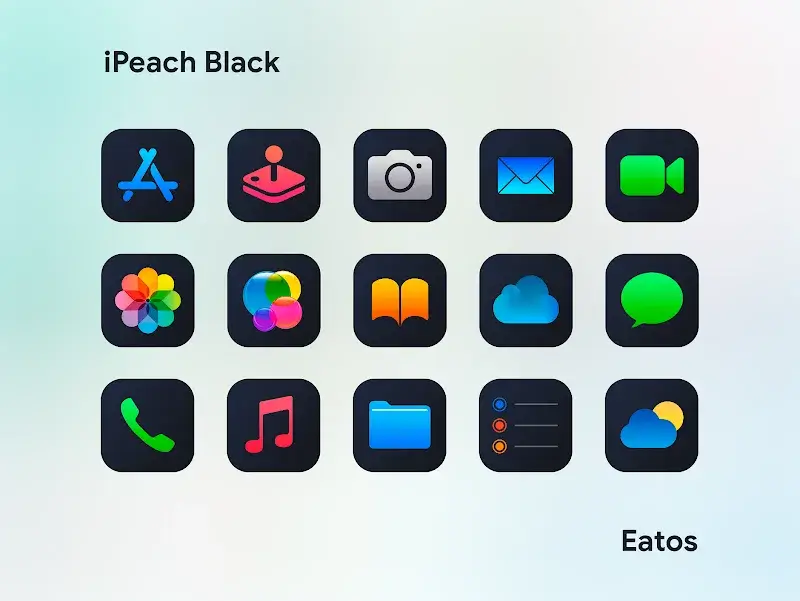 iPeach Black - Icon Pack screenshot 1