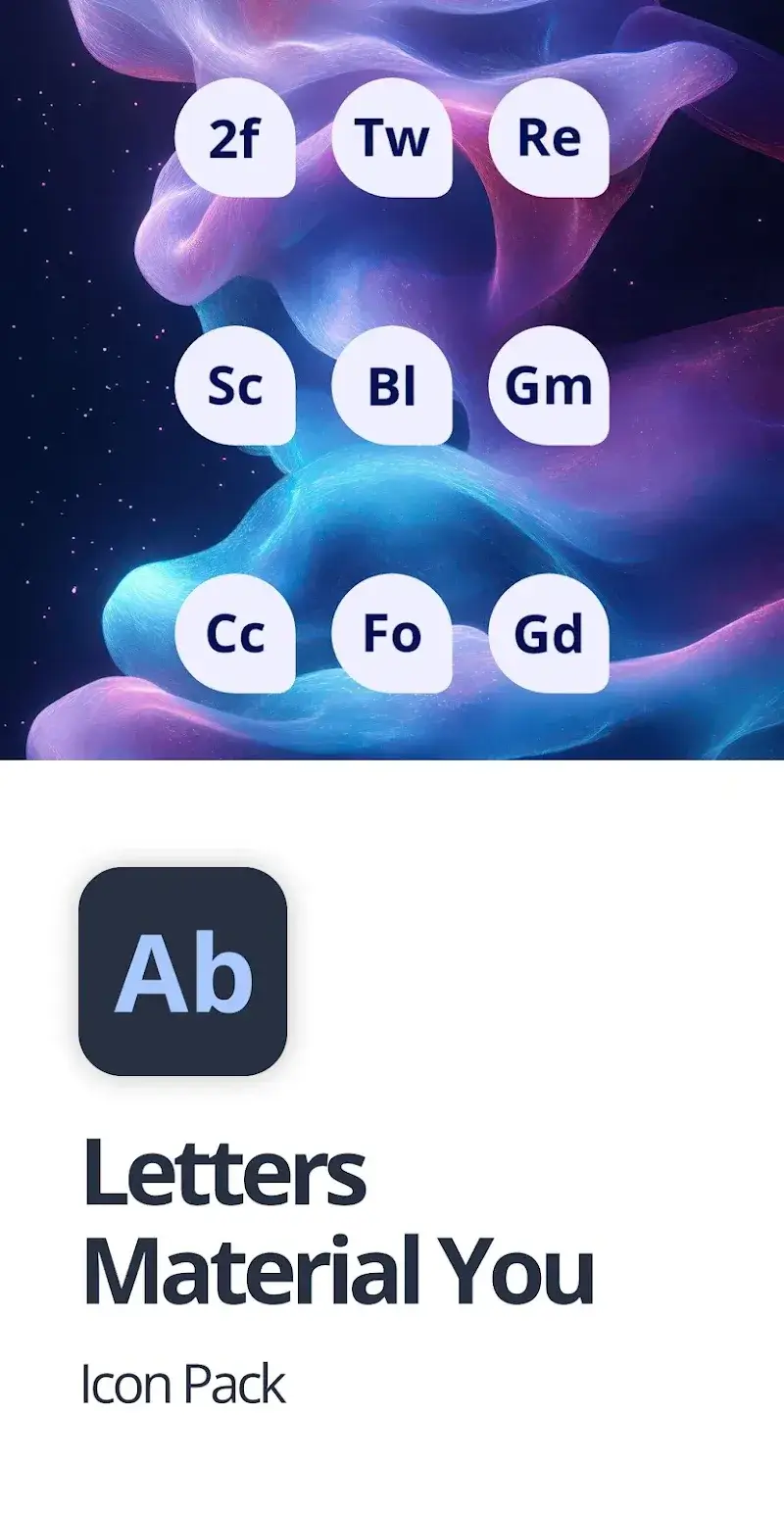 Letters Material You Icon Pack screenshot 1
