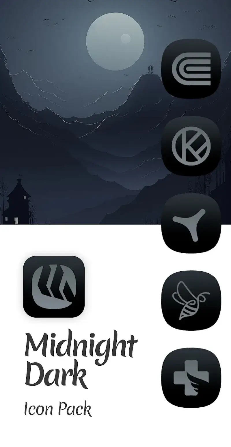 Midnight Dark Icon Pack screenshot 1