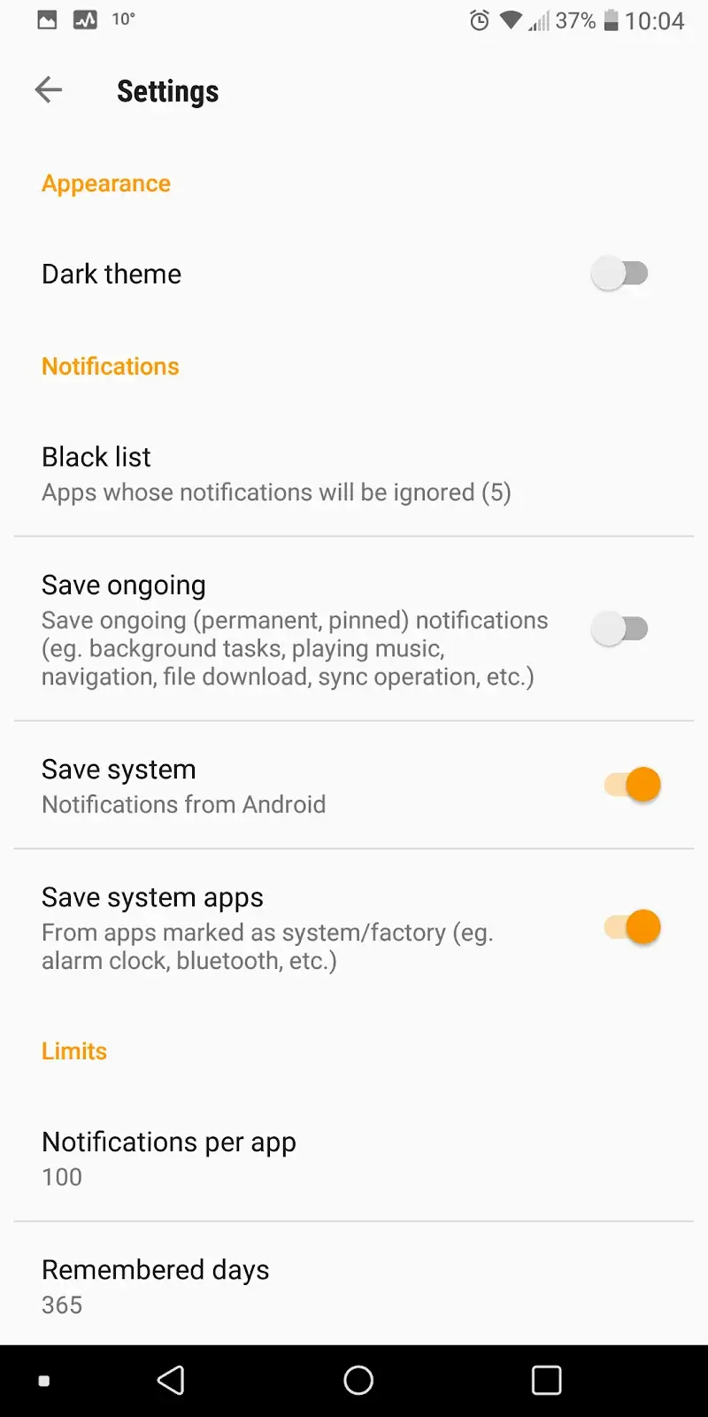 Notifications archive screenshot 1