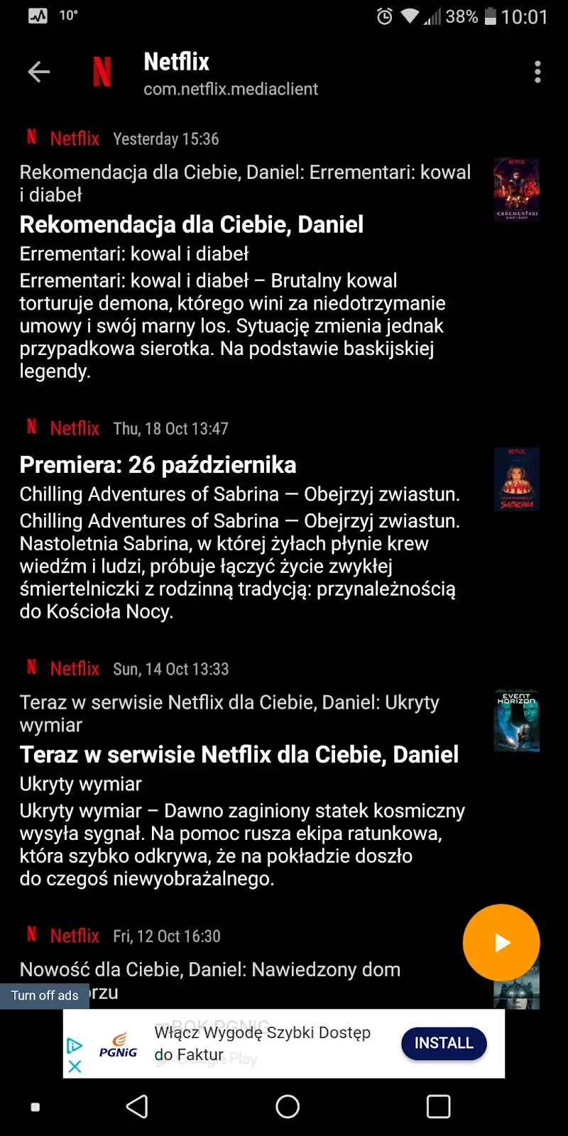 Notifications archive screenshot 1