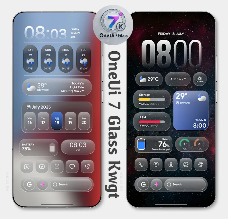 OneUi 7 Glass Kwgt screenshot 1