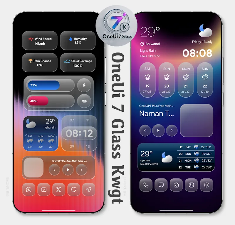 OneUi 7 Glass Kwgt screenshot 1