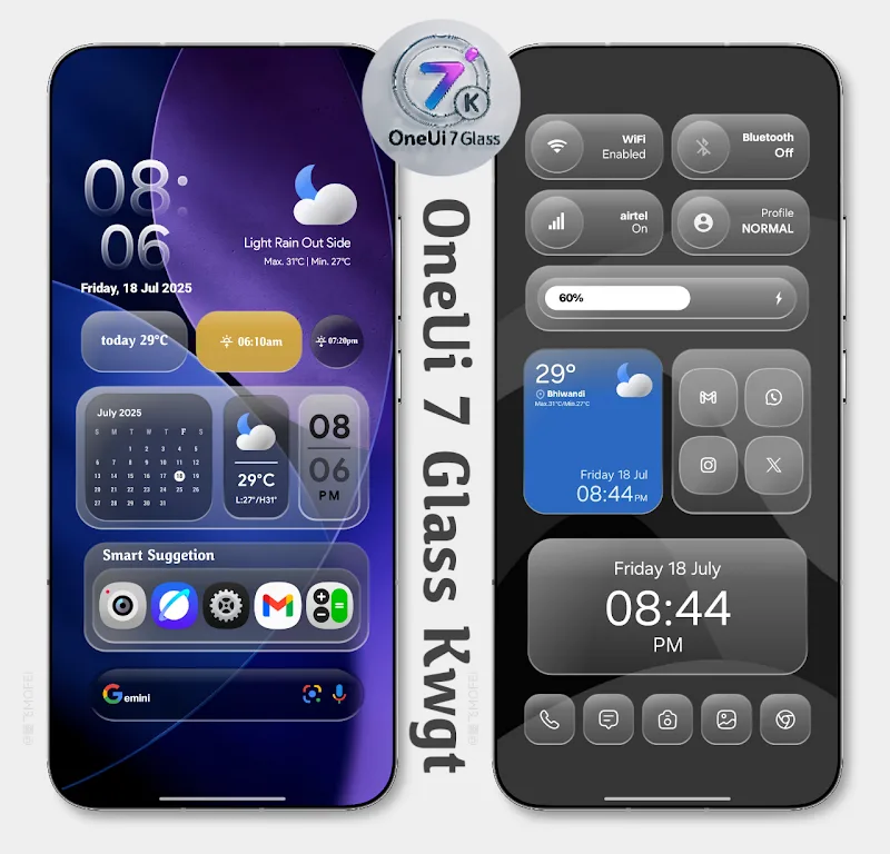 OneUi 7 Glass Kwgt screenshot 1