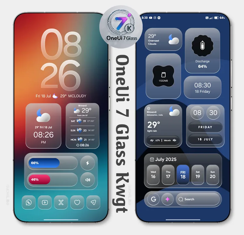 OneUi 7 Glass Kwgt screenshot 1