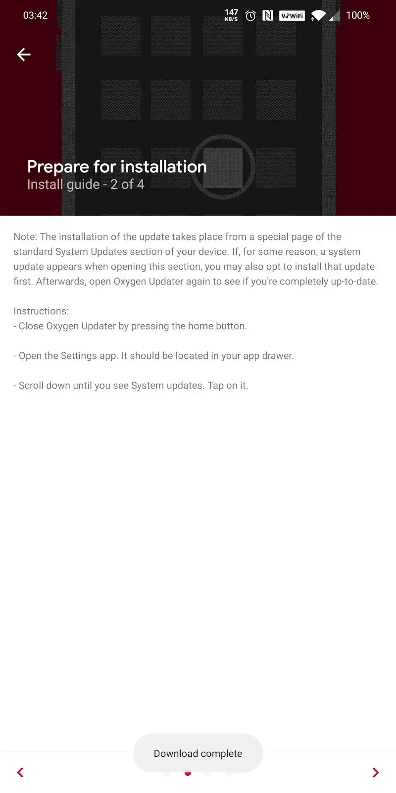 Oxygen Updater screenshot 1