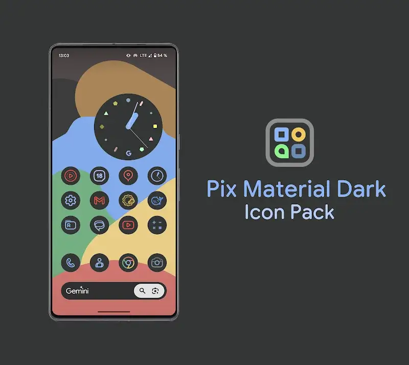 Pix Material Dark Icon Pack screenshot 1