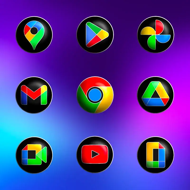 Pixly Fluo 3D - Icon Pack screenshot 1
