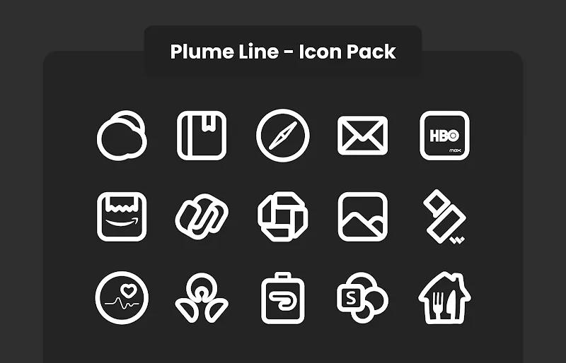 Plume Line - Icon Pack screenshot 1