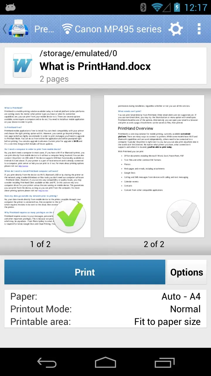 PrintHand Mobile Print screenshot 1