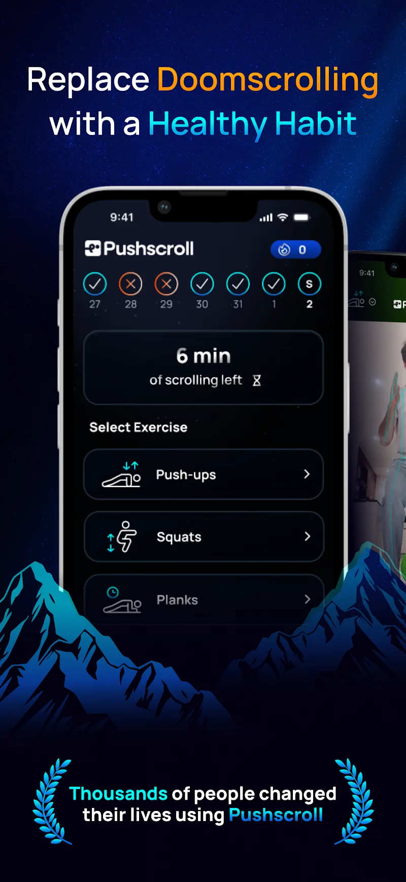 Pushscroll: Screen-Time Gym screenshot 1