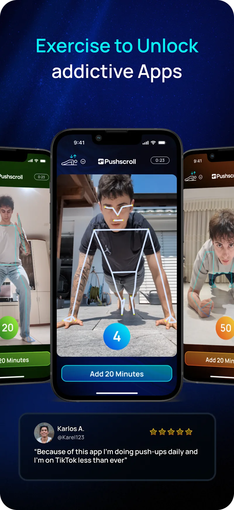 Pushscroll: Screen-Time Gym screenshot 1