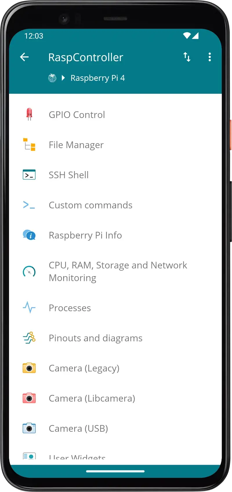 RaspController screenshot 1