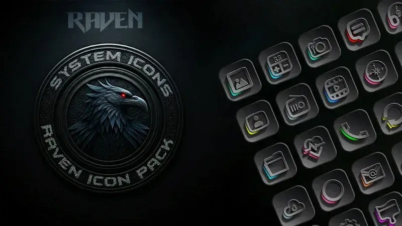 Raven Dark Icon Pack screenshot 1