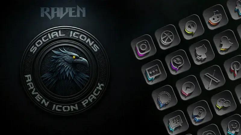 Raven Dark Icon Pack screenshot 1