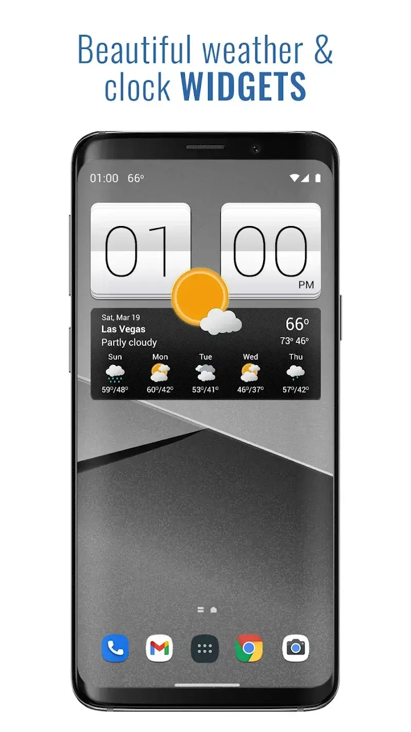 Sense V2 Flip Clock & Weather screenshot 1
