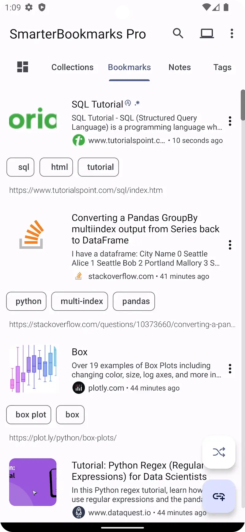 Smarter Bookmarks screenshot 1
