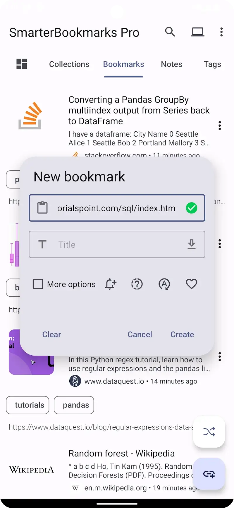 Smarter Bookmarks screenshot 1