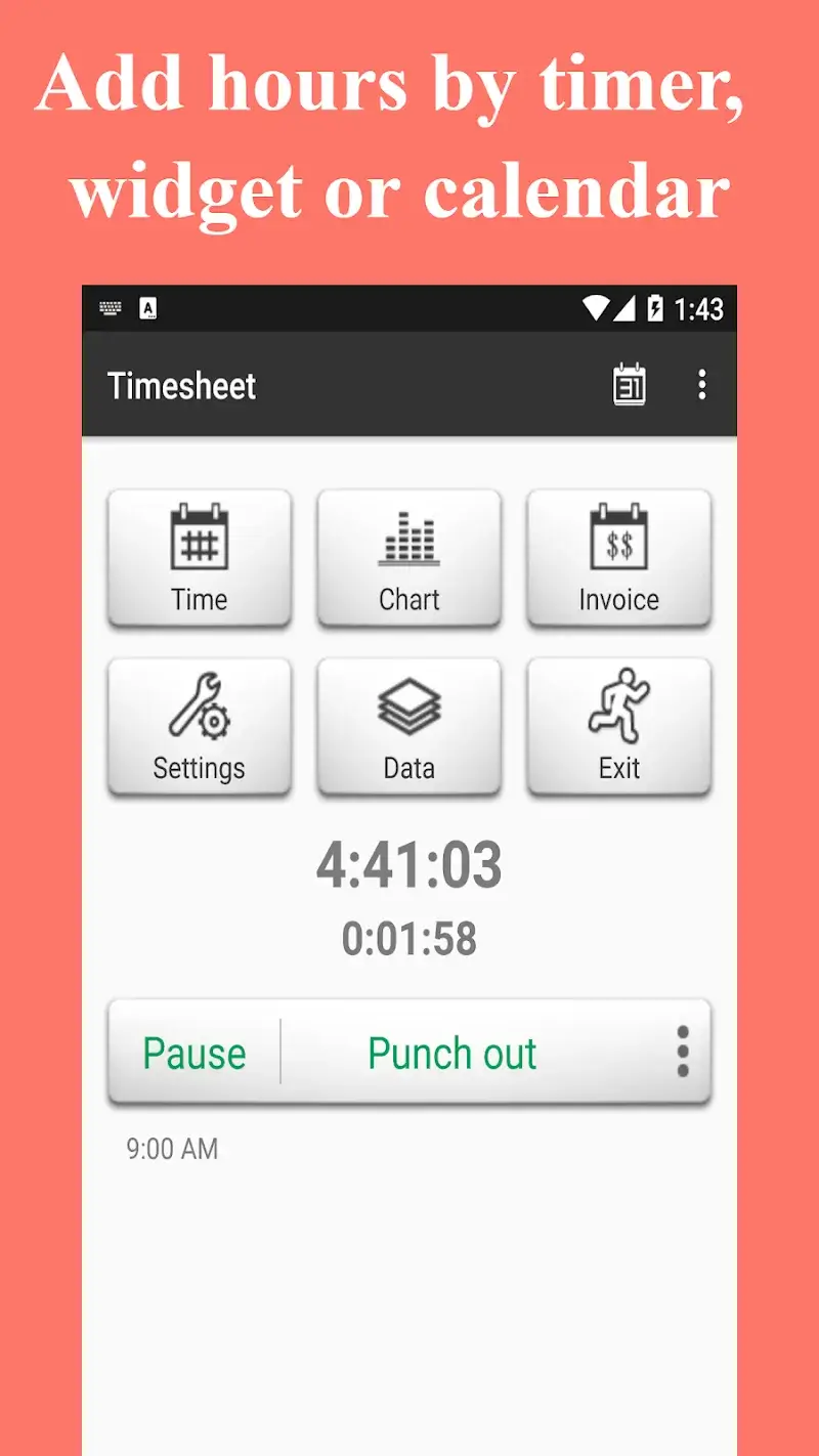 Timesheet screenshot 1