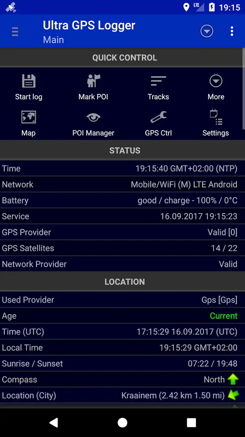 Ultra GPS Logger screenshot 1