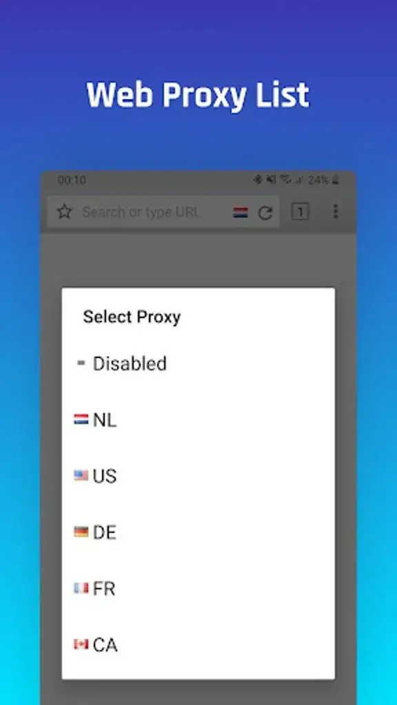 Unblock site VPN proxy browser screenshot 1