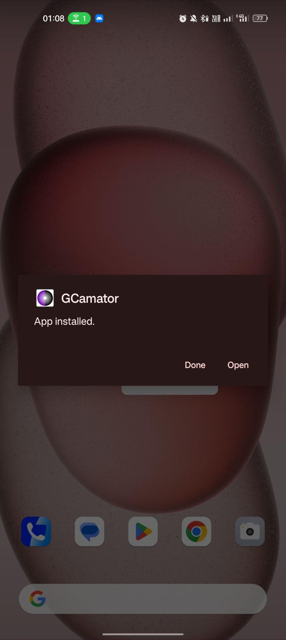 GCamator apk installed