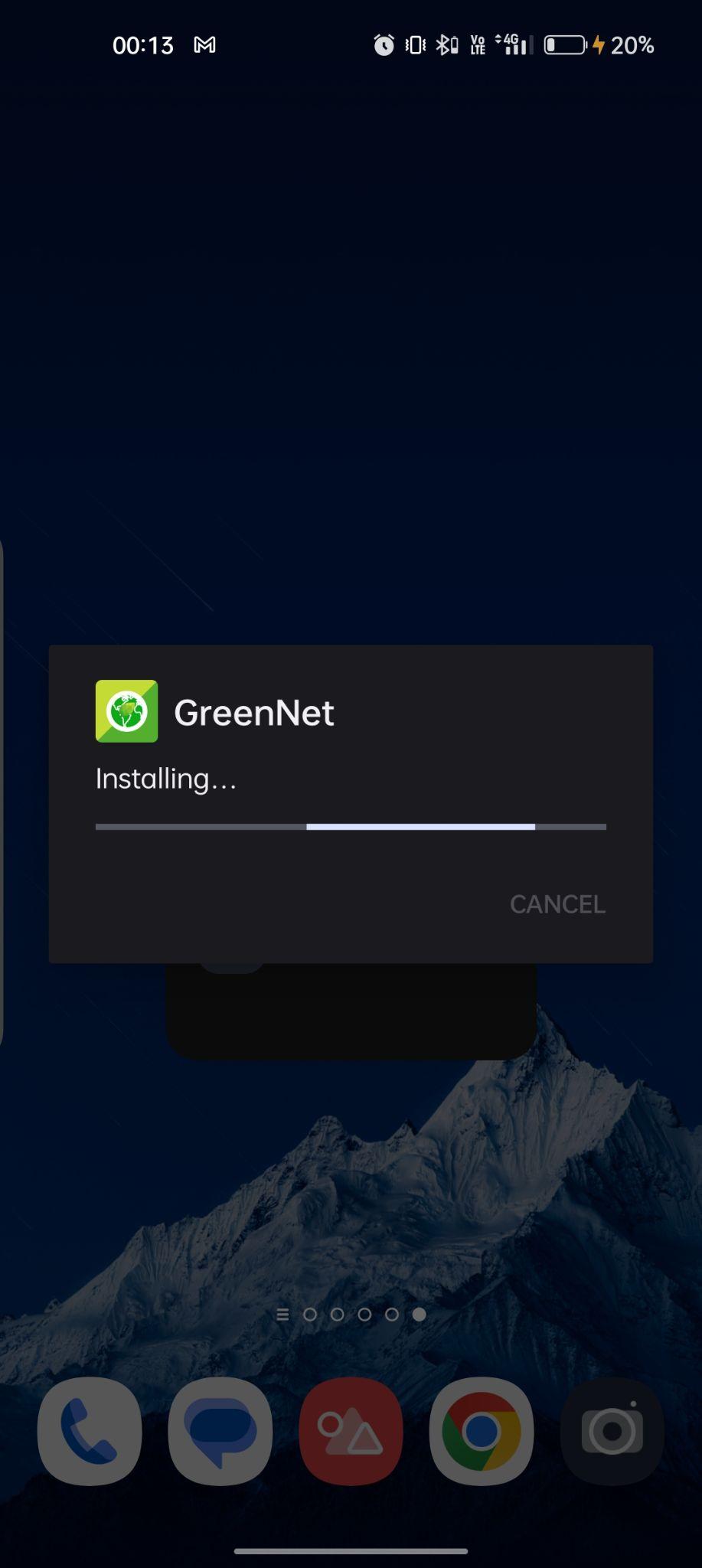 GreenNet VPN apk installing