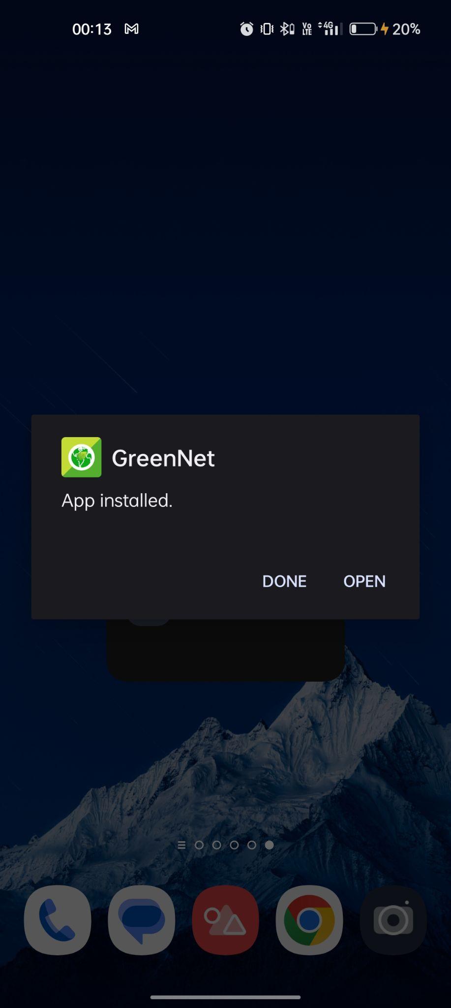 GreenNet VPN apk installed