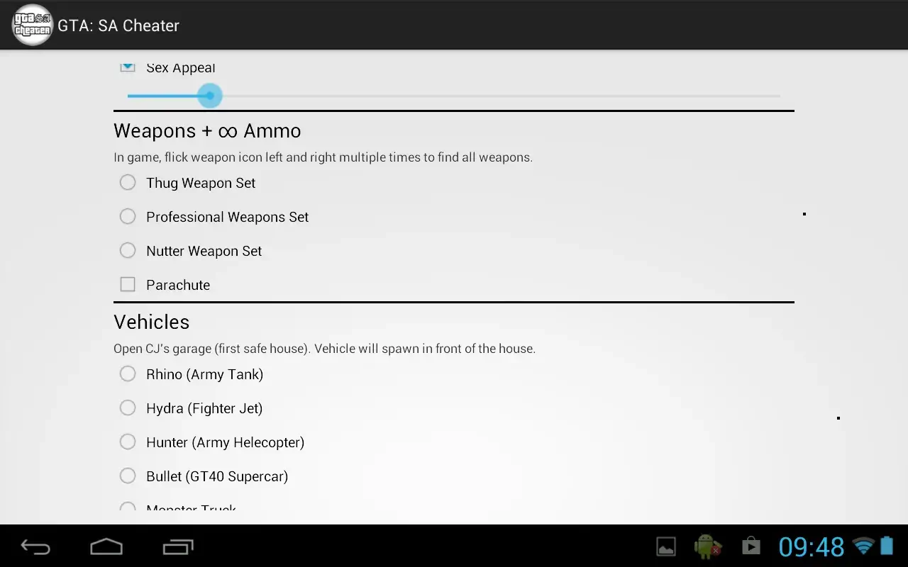 GTA San Andreas Cheater screenshot 1