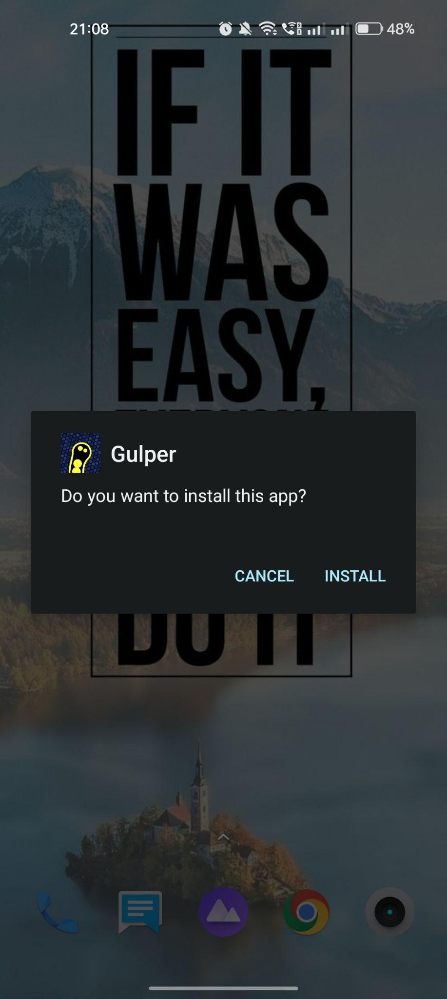 click on install
