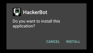 tap Install to start HackerBot installation
