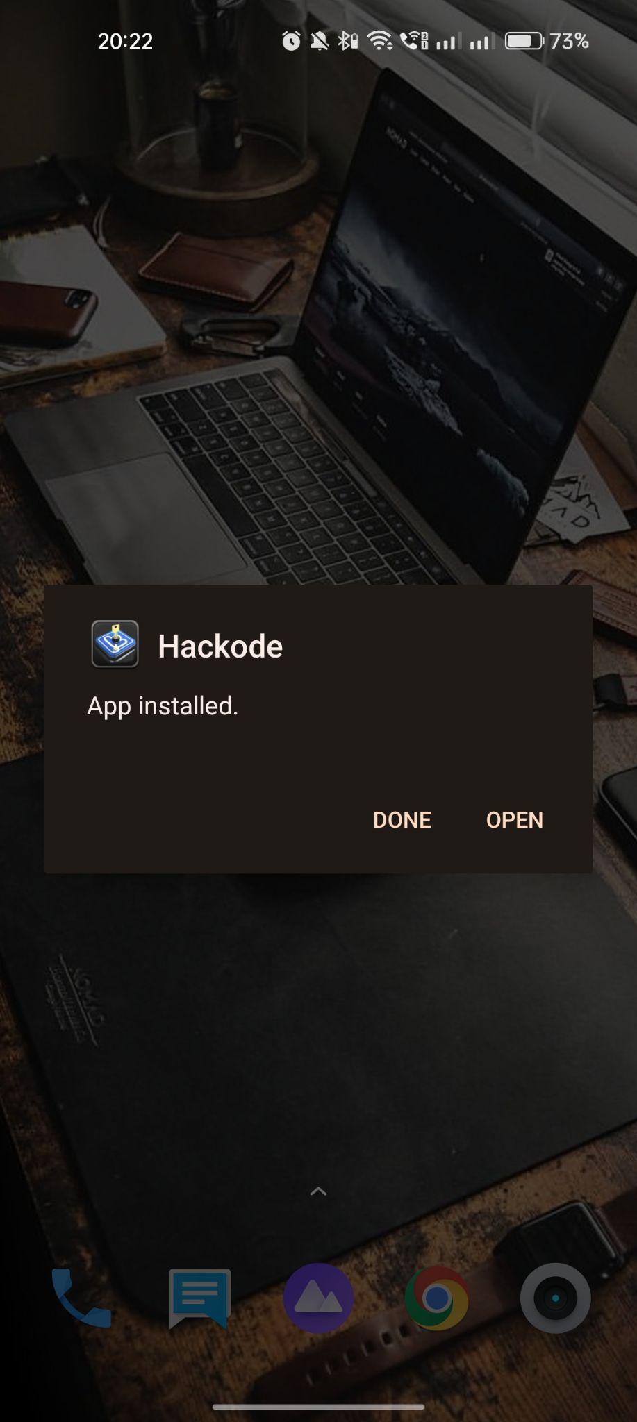 Hackode apk installed
