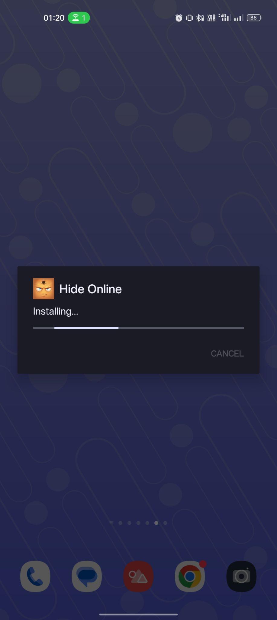 Hide Online apk installing