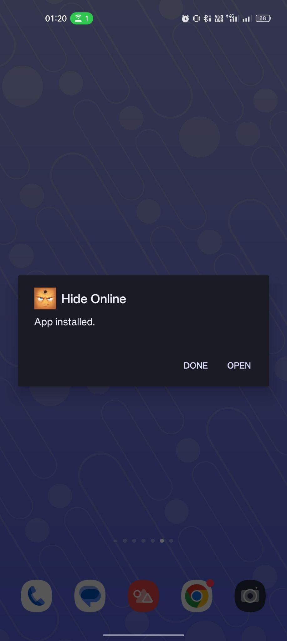 Hide Online apk installed