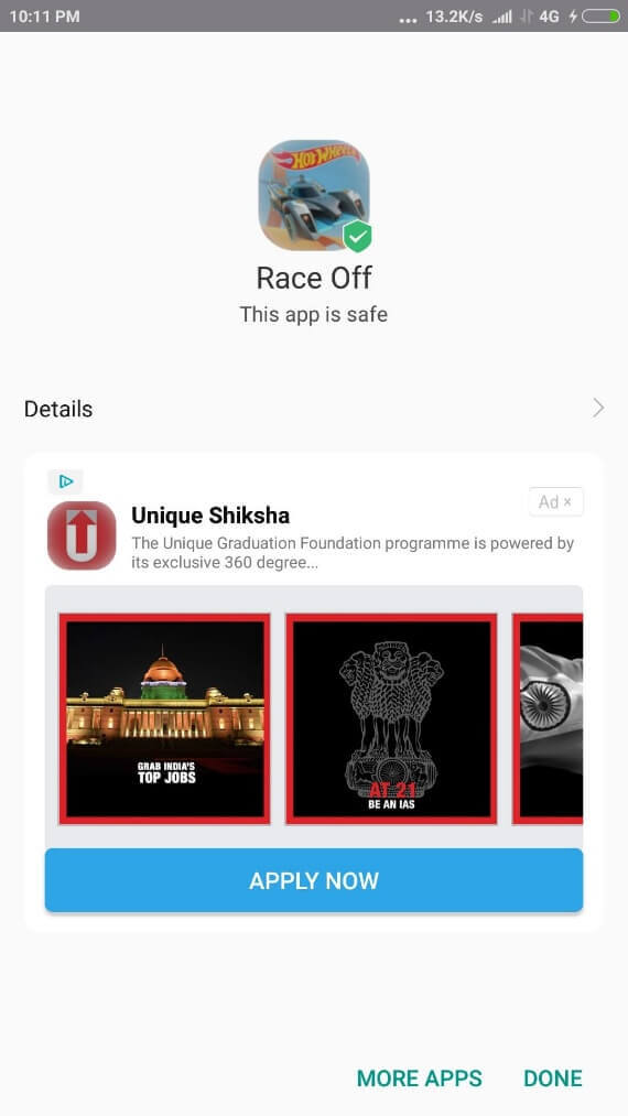 race off mod apk installed