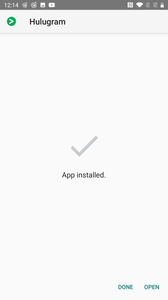 Hulugram Messenger installed