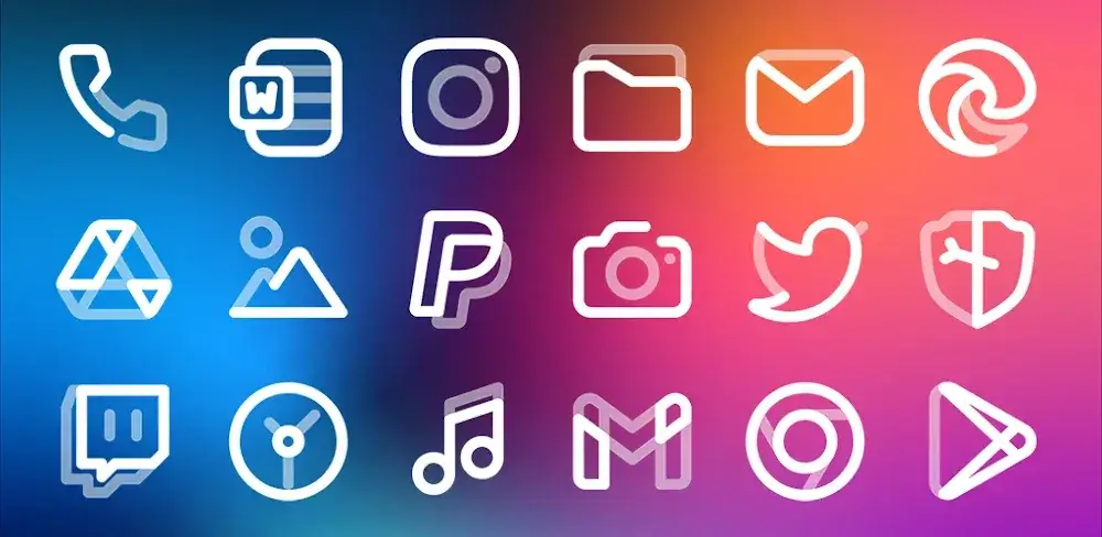Aline White: linear icon pack icon