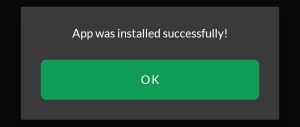 App successfully installed