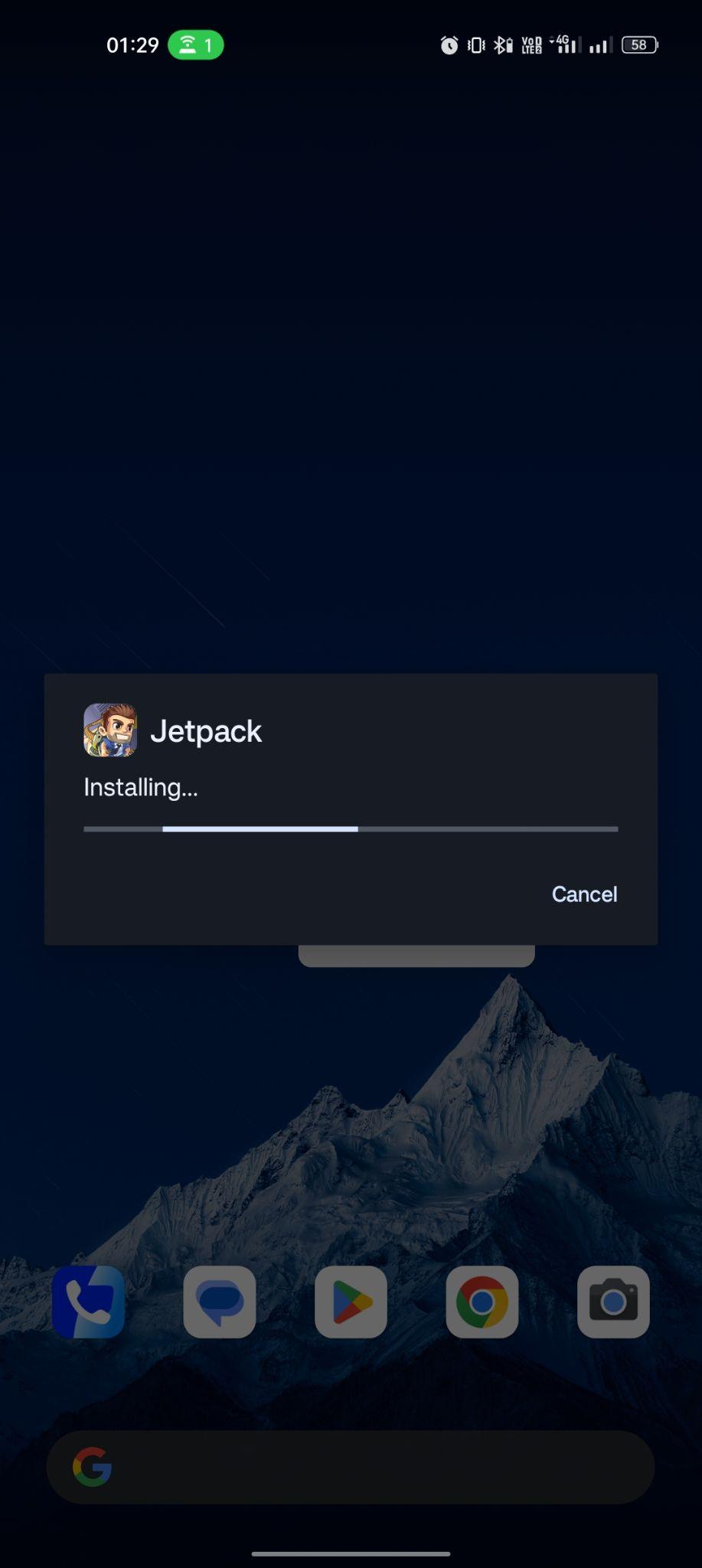 Jetpack Joyride apk installing