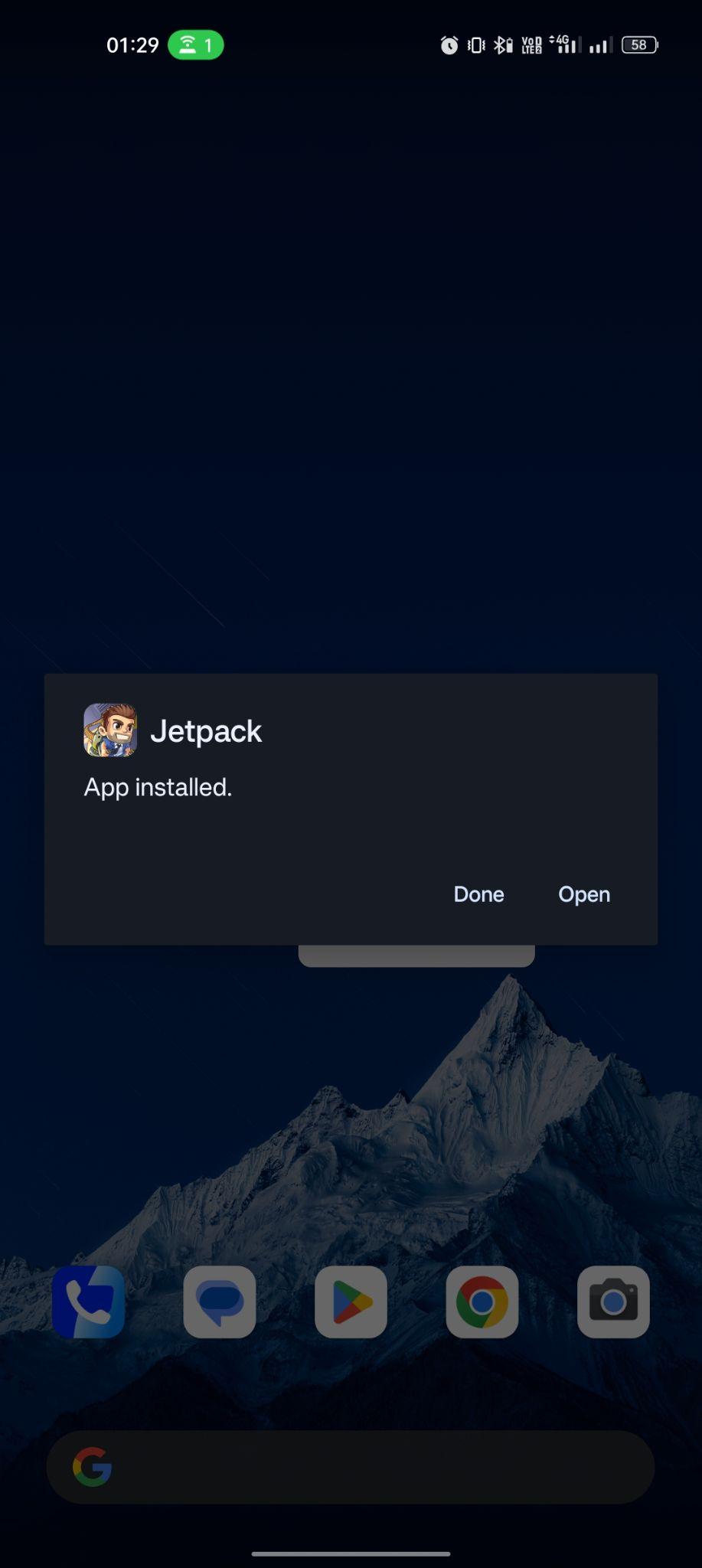 Jetpack Joyride apk installed