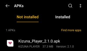 locate the downloaded apk file
