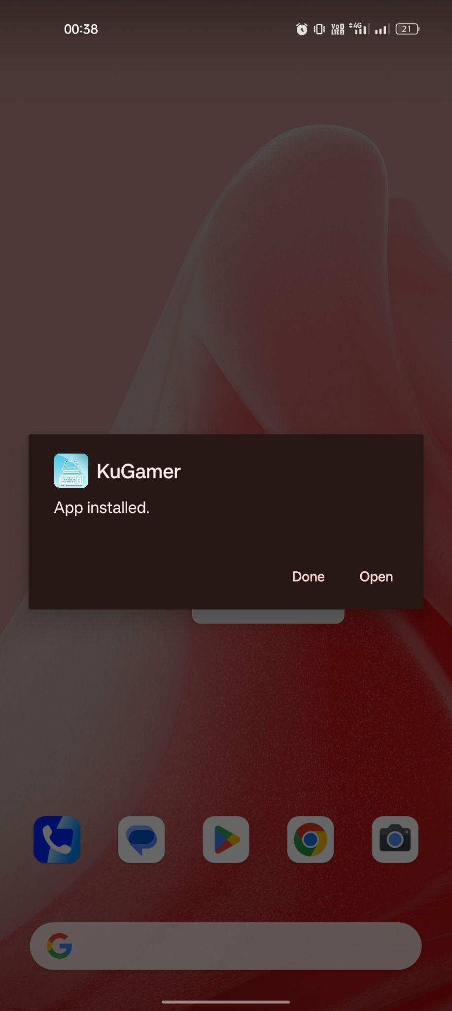 KuGamer apk installed