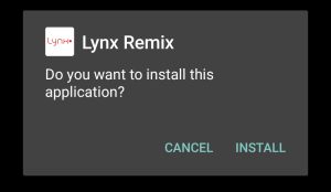start installing Lynx Remix Apk