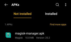 locate Magisk Manager APK File